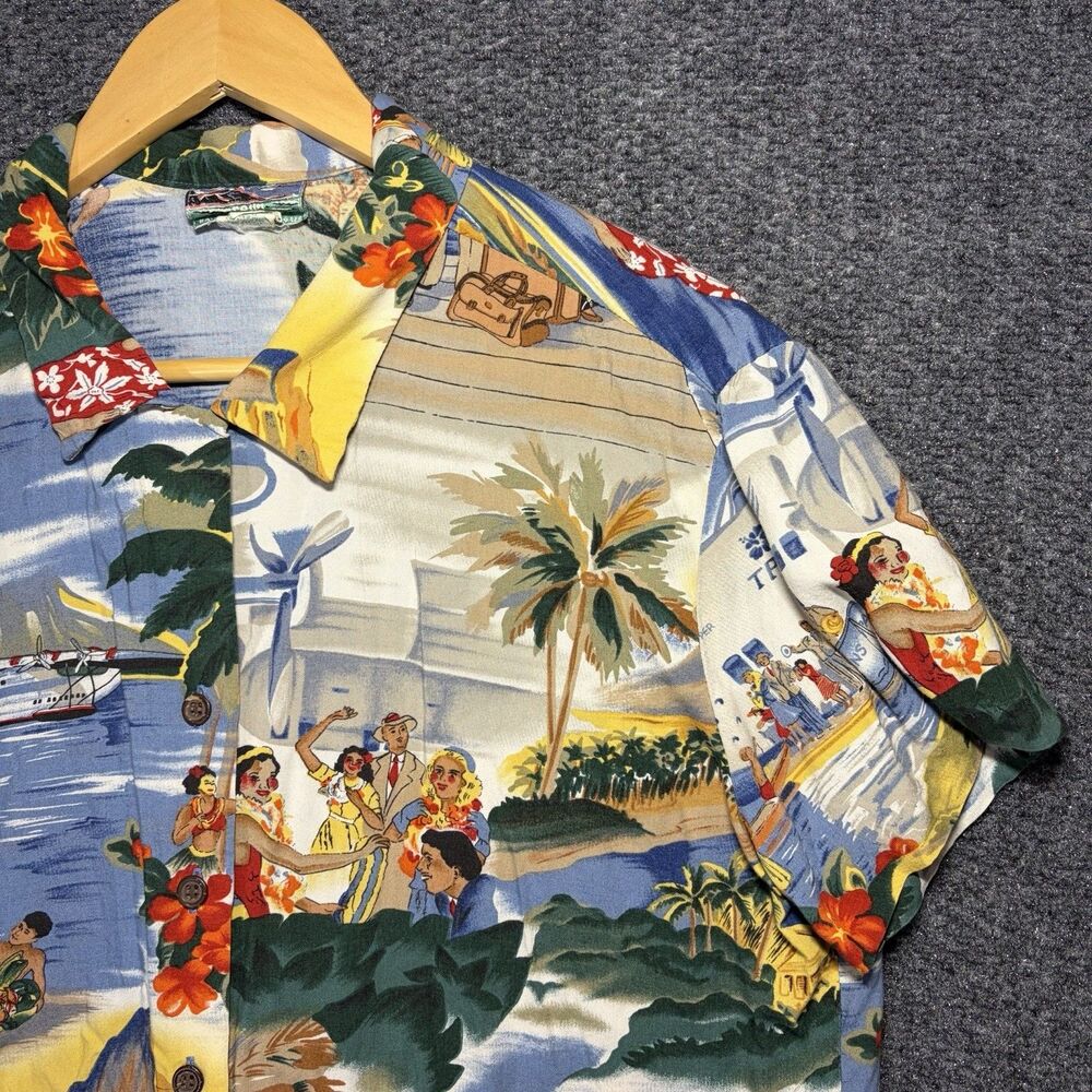 Vintage Reyn Spooner Shirt Men M Hawaiian Print Rayon Button Up Beach Vacation. - Picture 5 of 12